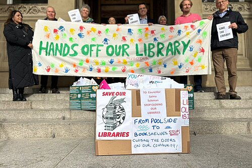 Councillors outside council house