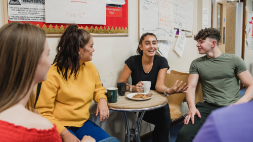 Young people in youth club